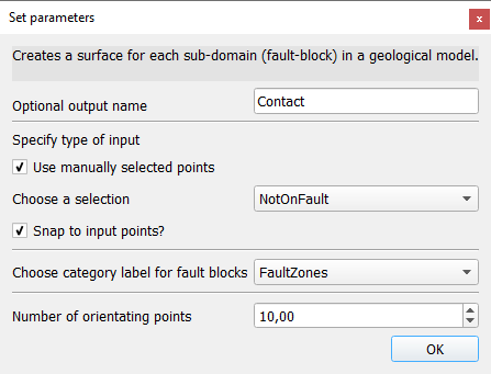 faulted contact parameters