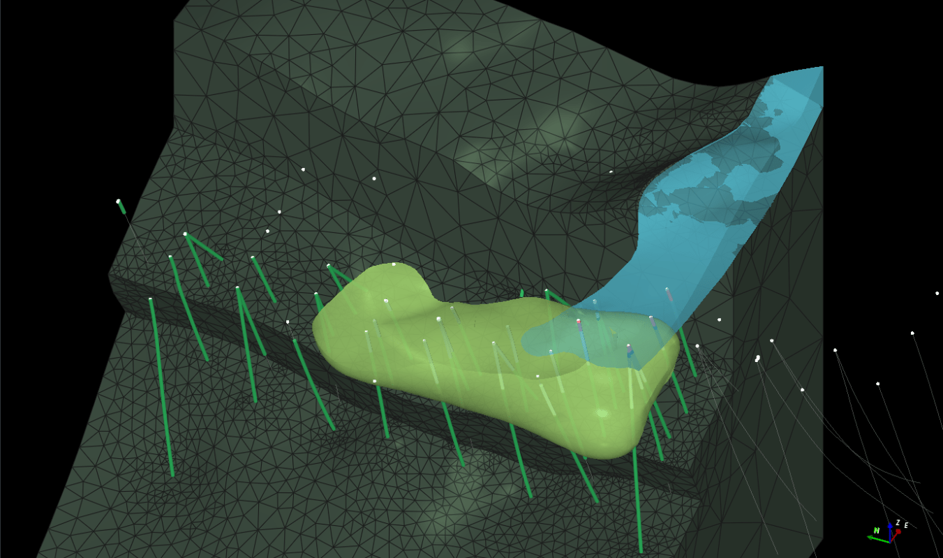 An example how a 3D faulted geological model can be created in GEOREKA.
