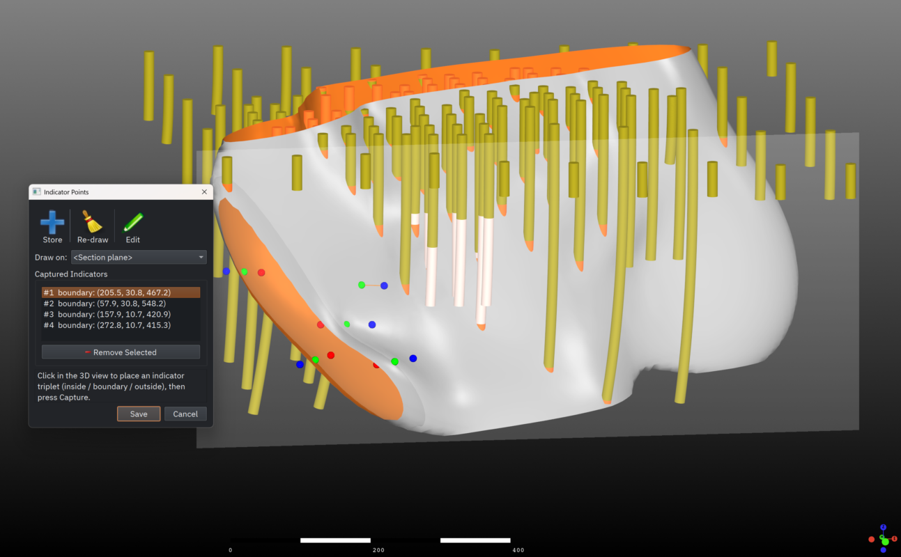 Manual editing of an implicit model.